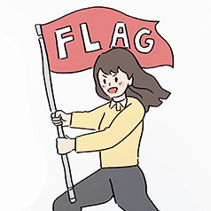 立个flag卡通图片